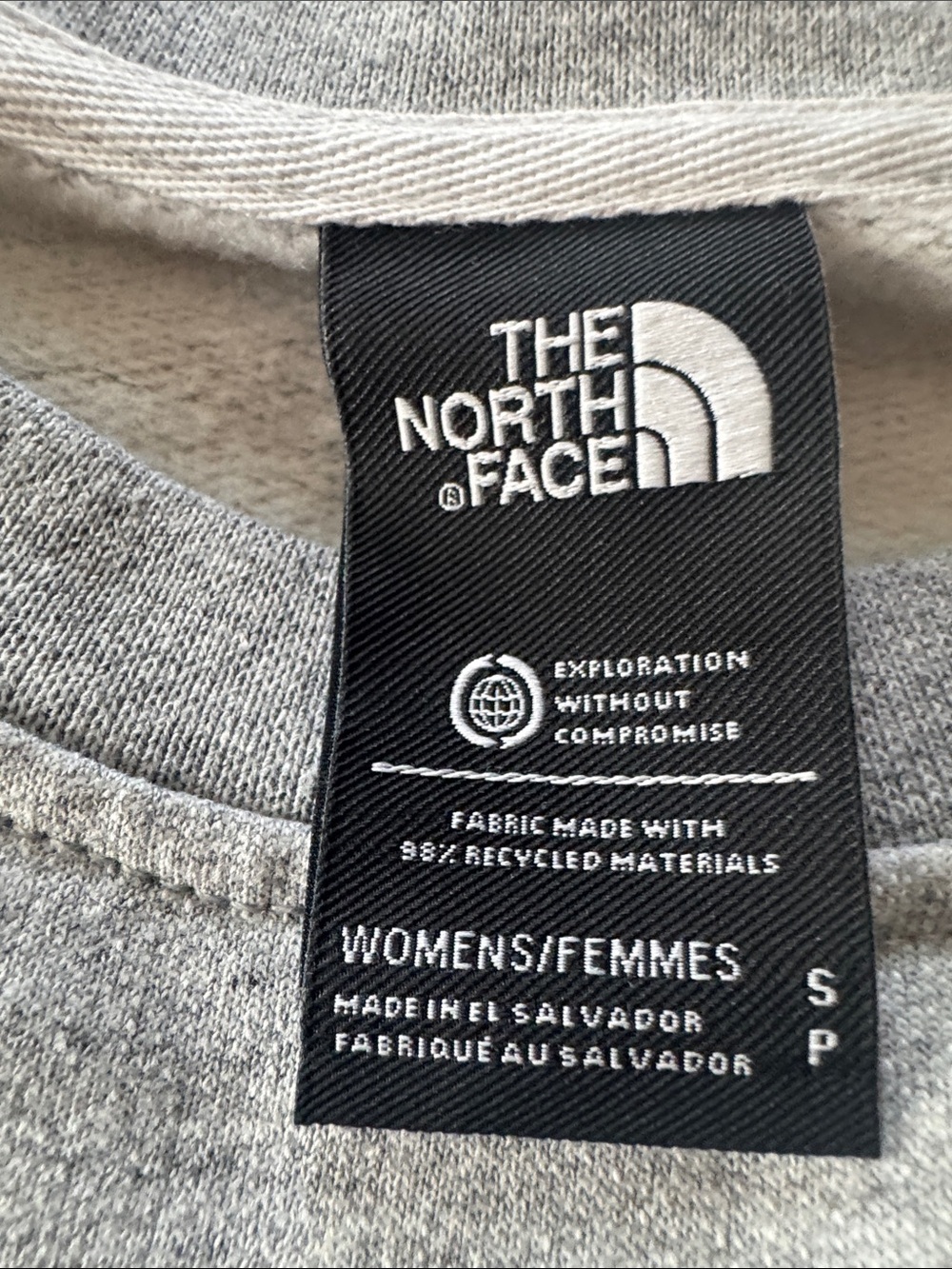 The North Face Heather Gray Crewneck Sweatshirt with Teal Logo - Picture 2 of 3
